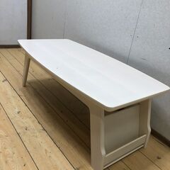 ニトリ リブレス105 センターテーブル ホワイト 木製 ナチュラル リビングテーブル 北欧風 シンプル モダン 家具 リビング 机 インテリア 【糸島市内 送料無料】251007-1の画像