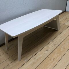 ニトリ リブレス105 センターテーブル ホワイト 木製 ナチュラル リビングテーブル 北欧風 シンプル モダン 家具 リビング 机 インテリア 【糸島市内 送料無料】251007-1の画像