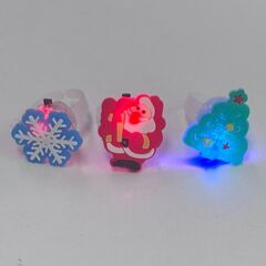 クリスマス 指輪 3点セット サンタ  ツリー 雪の結晶 キッズリング 子供用アクセサリーの画像