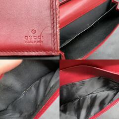 P415 グッチ GUCCI 長財布 フラップ パイソンレザー エキゾチックレザー 二つ折り ロングウォレット　レディースウォレット　赤レッド　中古の画像