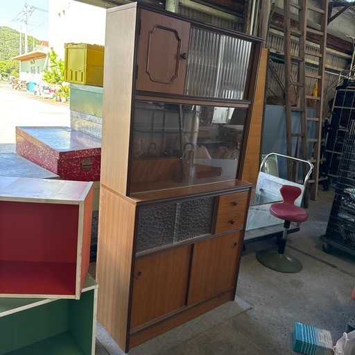 レトロガラス食器棚