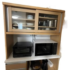 美品　食器棚　キッチンボード　ダイニングボード　ナチュラルの画像