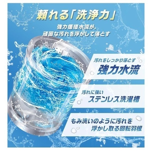 新品、開封のみ。全自動洗濯機