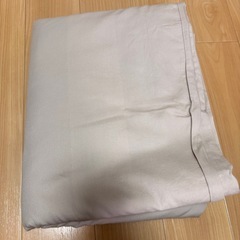 【2枚セット】 ニトリ 掛け布団カバー ダブル D カバー 綿100 無地 グレー あいほりーアイボリーの画像