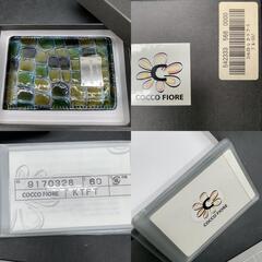 P416　COCCO FIORE コッコフィオーレ カードケース 名刺入れ 定期入れ パスケース　レザー クロコダイル型押しレザー レディース　9170328の画像