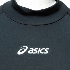 asics 美品 XA3112 肩バランスハイネックLSシャツ Mサイズ ブラック アシックスの画像