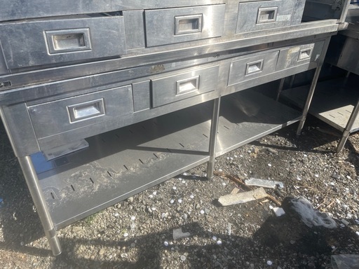 複数台あり　業務用ステンレス作業台引き出し付き