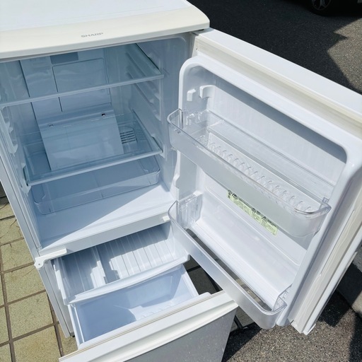直接引き取り1,000円引き⭐︎大阪府下又は近郊は配送設置込み? SHARP 137L 冷凍冷蔵庫 SJ-14Y-W 2014年製/Y