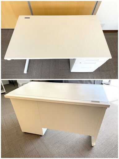 美品！KOKUYO コクヨ 片袖デスク 事務机 SDP-TKN12-SAW ホワイト 幅約120×奥行約70×高さ約70cm 引き出し 収納 配線口 シンプル パソコンデスク オフィス家具 2019年製 ① S