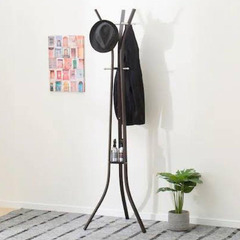 【美品】ニトリ ポールハンガー ベスタ ダークブラウン　コートハンガーの画像