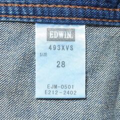 EDWIN エドウィン EXCLUSIVE VINTAGE XV 493XVS W28 ヒゲ有USED加工 ブルージーンズ メンズデニムの画像
