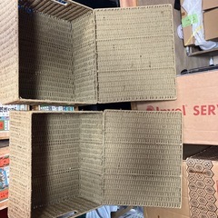 【Y920】収納ケース　カゴ　籠 バスケット　蓋付 収納ボックス 無印　IKEAの画像