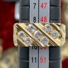 K18 ダイヤモンドリング　9g 約9号　0.65ctの画像