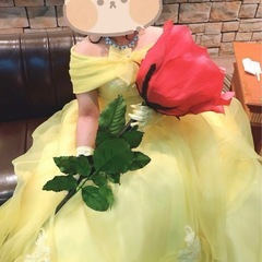 カラードレス　イエロー　美女と野獣ベル風どれすドレスの画像
