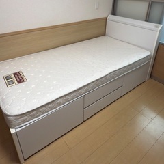 【取引予定者決定】ニトリ　シングルベッドフレーム収納付きの画像