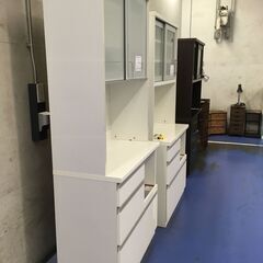★リユースのサカイ横浜南店★YM1497 高橋木工 レンジボード ホワイト W91×D47×H200 クリーニング済みの画像