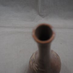 [1586]萩焼？竹模様　ピンク　陶器　花瓶 　一輪挿し　約20cmの画像