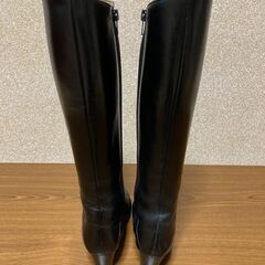 【中古/長期保管品】■Pine■レディース■本革製ロングブーツ■ブラック■日本製■23.0■の画像