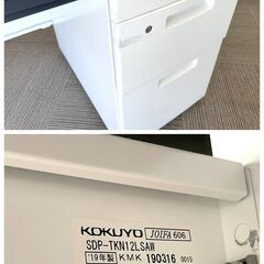 お買い得！KOKUYO コクヨ 片袖デスク 事務机 SDP-TKN12-SAW ホワイト 幅約120×奥行約70×高さ約70cm 引き出し 収納 配線口 シンプル パソコンデスク オフィス家具 2019年製 ① Sの画像