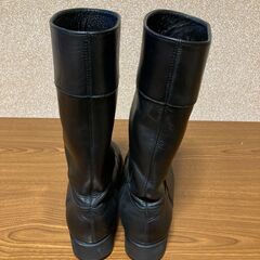 【中古/長期保管品】■レディース■本革製ブーツ■ブラック■23.5■詳細不明■の画像