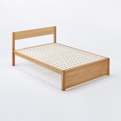 【セット売りのみ（単品不可）】無印良品 木製ダブルサイズベッド・オーク材用ベッド下収納２個、NELL ダブルマットレスの画像