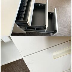 お買い得！ニトリ 片袖デスク 事務机 MDB127 ホワイト 幅約120×奥行約70×高さ約70cm 引き出し 収納 配線口 シンプル パソコンデスク オフィス家具 ② Sの画像