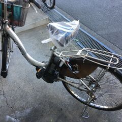 地域限定送料無料　ヤマハ　パス　ナチュラ　8,9AH　子供乗せ　シルバー　アシスタ　ビビ　神戸市　電動自転車　の画像