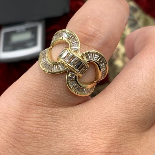 K18 ダイヤ　デザインリング　7.4g 約12.5号　1.54ct