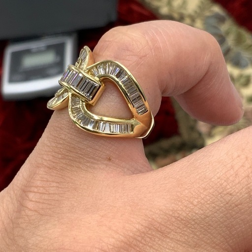 K18 ダイヤ　デザインリング　7.4g 約12.5号　1.54ct