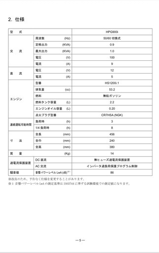 実動整備品】ワキタWAKITA/メイホMEIHOインバータ発電機HPG900i 【公式