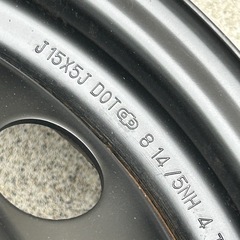 鉄ホイール15インチ4本2本タイヤ付き4.5Jオフセット45と5Jオフセット39の画像