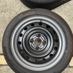 鉄ホイール15インチ4本2本タイヤ付き4.5Jオフセット45と5Jオフセット39の画像