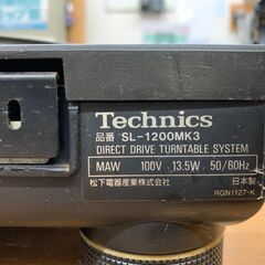 【愛品館江戸川店】Technics SL-1200MK3-K ターンテーブル　お問い合わせID:132-051085-007の画像