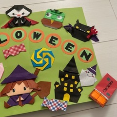 ハロウィン飾り　折り紙　Halloween おばけ　魔女の画像