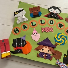 ハロウィン飾り　折り紙　Halloween おばけ　魔女の画像