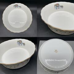 P419　NARUMI　ナルミ 幸せを呼ぶ象 サラダボウル ボーンチャイナ 22cm　大皿　中皿　ボウルの画像