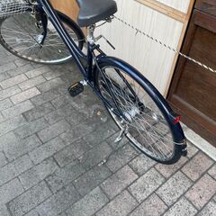 リサイクルショップどりーむ荒田店　No531 自転車　シティサイクル　２７インチ　BRIDGESTONE　ギア内装三段切り替え　LEDオートライト付き♪　オシャレなダークネイビーカラー♪の画像