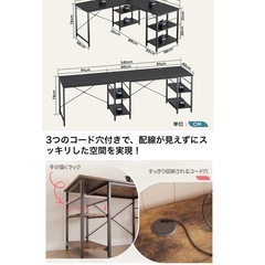 美品⭐︎大型PCデスク・モニターアーム補強板付きの画像