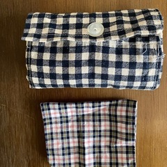 ハンドメイド　たためる手提げカバンとティッシュケース　新品の画像