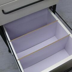 ニトリ デスクワゴン 幅40×奥行57.5×高さ59.5cm 袖机 キャスター付き 白×黒 サーヤ 札幌 手稲の画像
