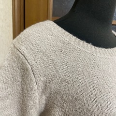 moussyマウジー　ベージュロングニット　フリーサイズの画像