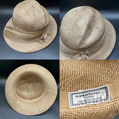 N388 美品 イタリア製 SOPRATTUTTO 麦わら帽子ハット 百貨店取扱 生成り クラシック 帽子 ぼうし　レディース ソプラトゥットの画像