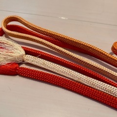 【新品未使用】 帯締め 浴衣・着物用 桃と紅白と橙3個セットおまとめがお得‼︎の画像