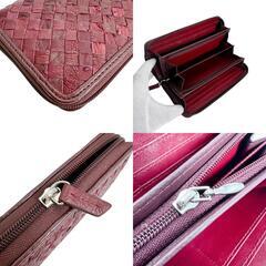 オーストリッチ 0766MH 長財布 エンジ  BORDEAU  ostrich 軽量 ラウンドファスナーの画像