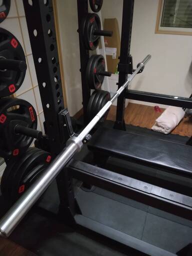 使用感あり】パワーラック一式 ベンチ・バーベル/プレート付｜引取限定