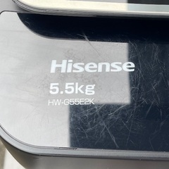 2022年製 Hisense 5.5k全自動洗濯機 ブラックカラーの画像