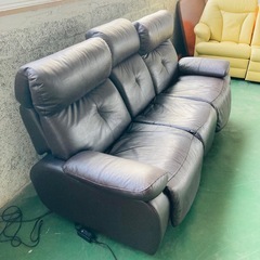 電動リクライナーソファ　電動ソファー　馬場家具　SA・FU 皮革、PVCレザー　ダークブラウンの画像