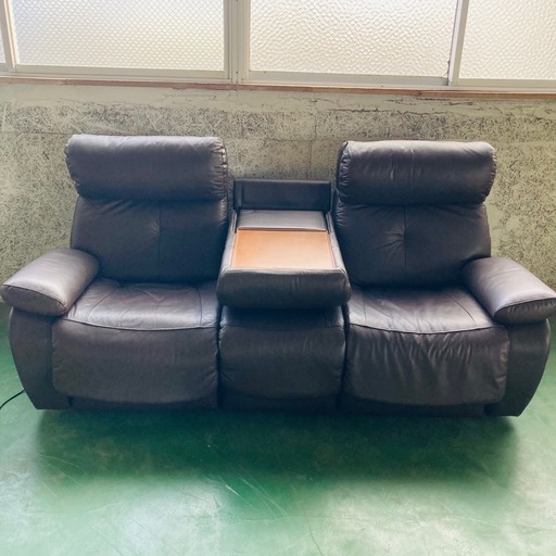 値下げ　電動リクライナーソファ　電動ソファー　馬場家具　SA・FU 皮革、PVCレザー　ダークブラウン 値下げ 電動リクライナーソファ 電動ソファー 馬場家具 SA・FU 皮革