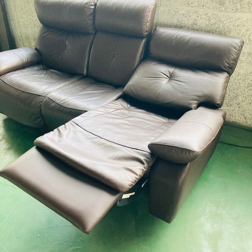 値下げ　電動リクライナーソファ　電動ソファー　馬場家具　SA・FU 皮革、PVCレザー　ダークブラウン 値下げ 電動リクライナーソファ 電動ソファー 馬場家具 SA・FU 皮革