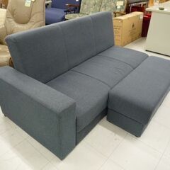 NITORI 引出し収納付き ソファベッド マルチファンクショナル3 グレー系 スツール付き ニトリ ソファーベッド ソファ 長椅子 ソファー 苫小牧西店の画像